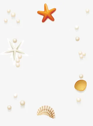 小清新沙滩海星装饰免抠