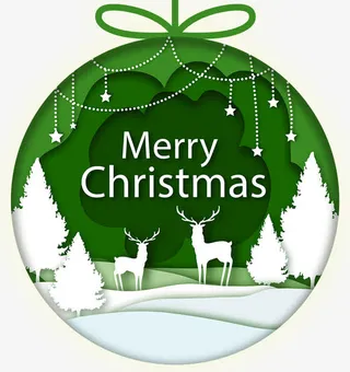 小清新吊饰圣诞节海报免抠