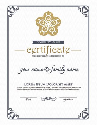 欧式证书花纹边框高清