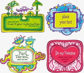 抽象的儿童插画公告栏矢量图免抠