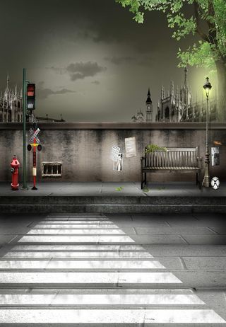 复古街景婚庆摄影背景高清