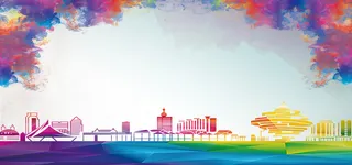 青岛印象建筑海报banner高清