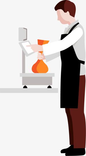 物品称重工作人员免抠