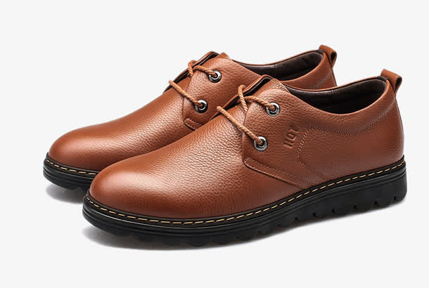 红蜻蜓真皮头层牛皮男单鞋免抠