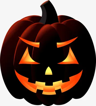 咖啡色万圣节南瓜灯免抠