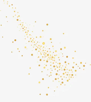 渐变黄色圆点散落素材免抠