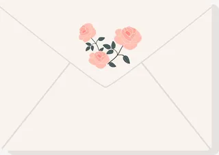 白色情人节玫瑰情书免抠