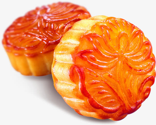 莲花花纹月饼中秋免抠