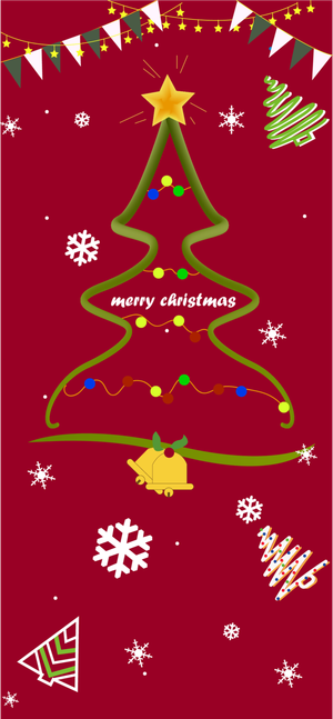 雪花小旗帜圣诞树高清