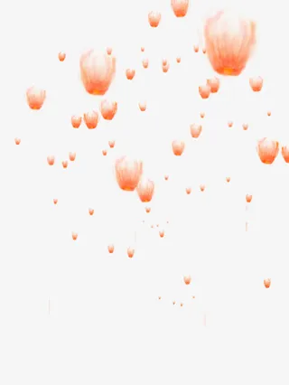 唯美孔明灯组合免抠