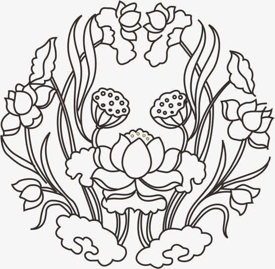 莲花底纹免抠