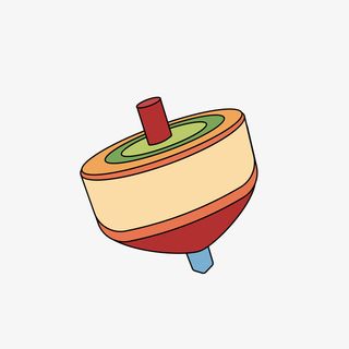 儿童玩具旋转陀螺元素设计免抠