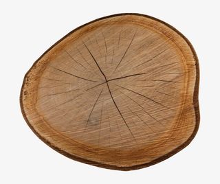 深棕色不规则带裂纹木头截面实物免抠