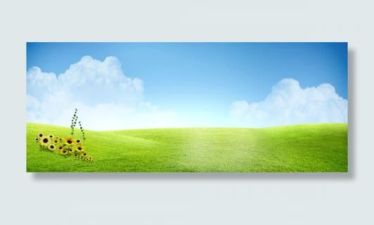 蓝天草地背景免抠