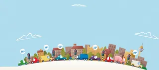 卡通手绘城市背景banner装饰高清