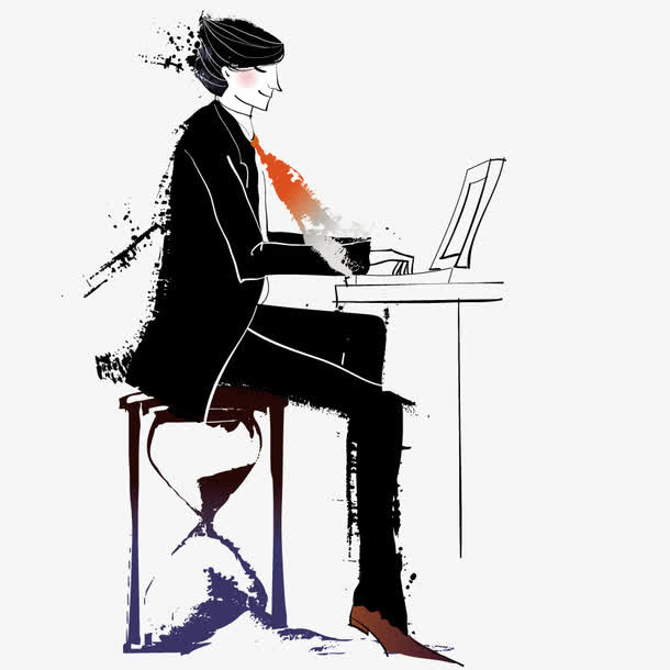 矢量弹琴人物免抠