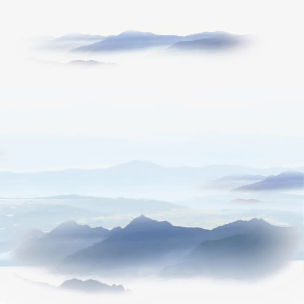 云雾缭绕的群山峻岭免抠