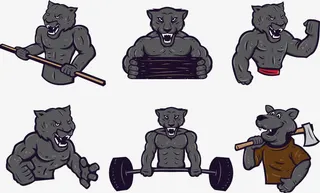 卡通搞怪老虎免抠