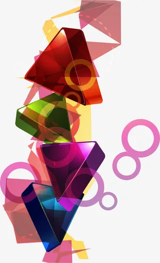 漂浮的立体三角形免抠