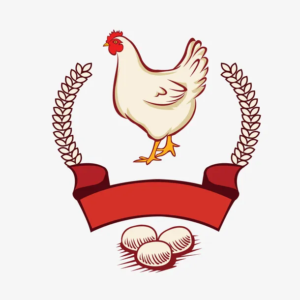 卡通鸡与鸡蛋标签免抠