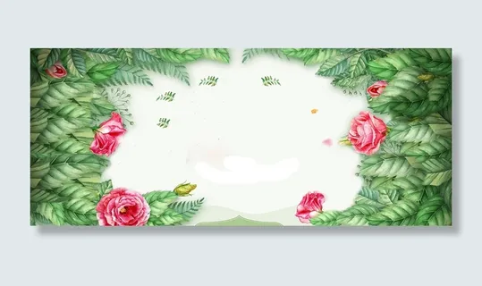 春天文艺绿叶手绘花朵绿banner高清 春天文艺绿叶手绘花朵绿banner高清