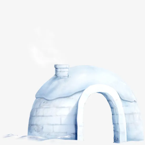 二十四节气小雪冰屋元素设计免抠