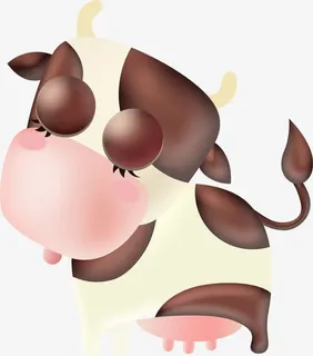手绘奶牛免抠
