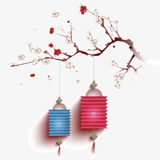 梅花 灯笼免抠