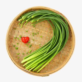 簸箕里的蒜苔免抠