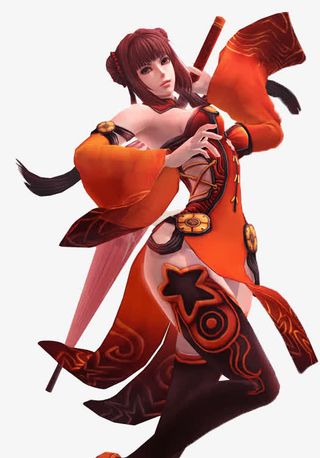 持长剑手绘女子免抠