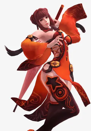 持长剑手绘女子免抠