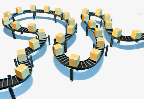 快递箱子流水线免抠