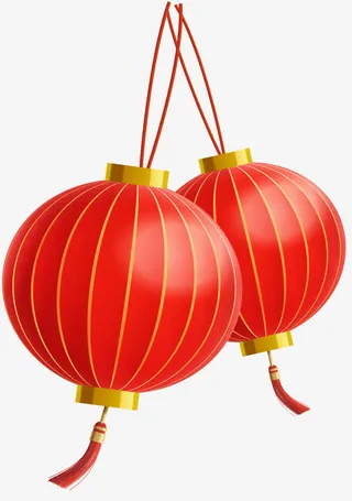 矢量新年装饰灯笼素材免抠