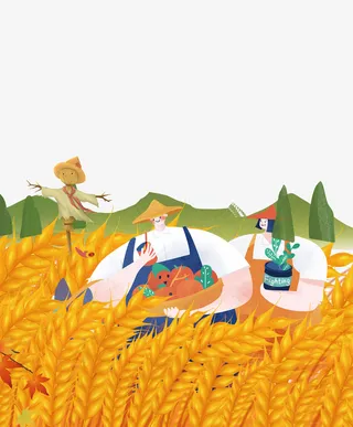 果子 庄稼 农民 丰收免抠