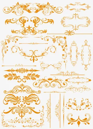 欧式边框线条边框图片免抠