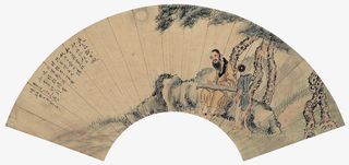 古代扇形画作免抠