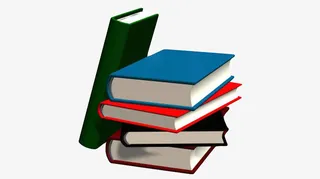 崭新的书挨着一叠书实物免抠