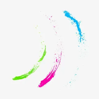 彩色水墨装饰免抠