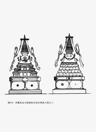 西藏扎达古格遗址红庙内壁画免抠