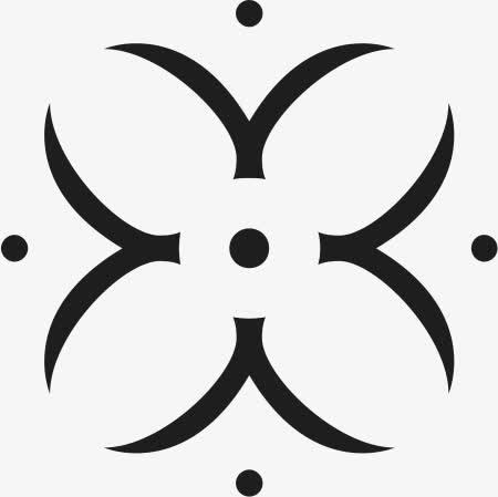 角花底纹花型对称平面图形免抠