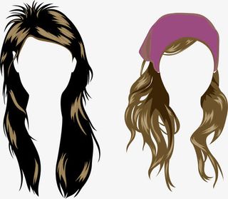 矢量美女长头发免抠