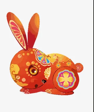 手绘兔子免抠