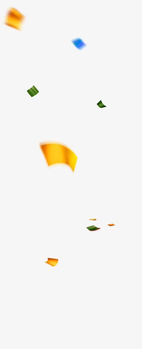 彩色纸片飞舞漂浮素材免抠