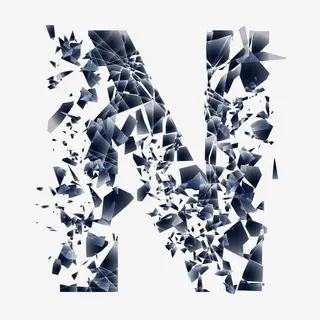 创新科技感碎片字母装饰矢量图免抠