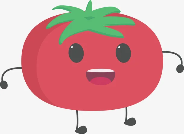 红色开心微笑西红柿免抠