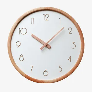 简约实木挂钟免抠