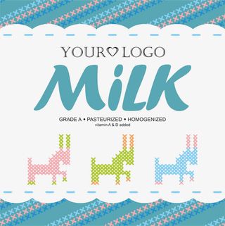 蓝色牛奶字母高清免扣素材免抠