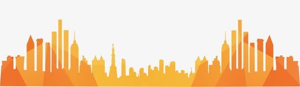 金秋城市剪影免抠