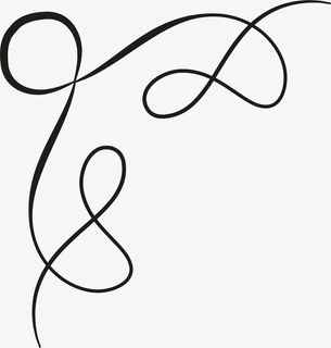 手绘线条花纹边框免抠