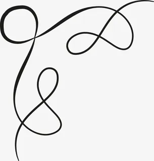 手绘线条花纹边框免抠